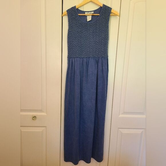 Vintage D. Frank 2 PC Sleeveless Denim  Tie Back Maxi Dress with Jacket Size 10 - Picture 7 of 16